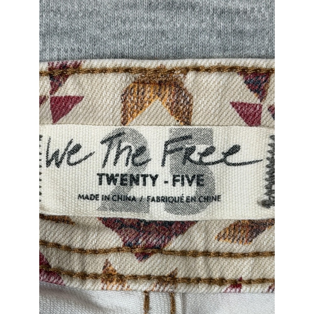 We The Free Jeans Womens 25 Multicolor Skinny Mid Rise Tribal Print Raw Hem‎ - Picture 9 of 14